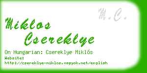 miklos csereklye business card