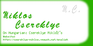 miklos csereklye business card